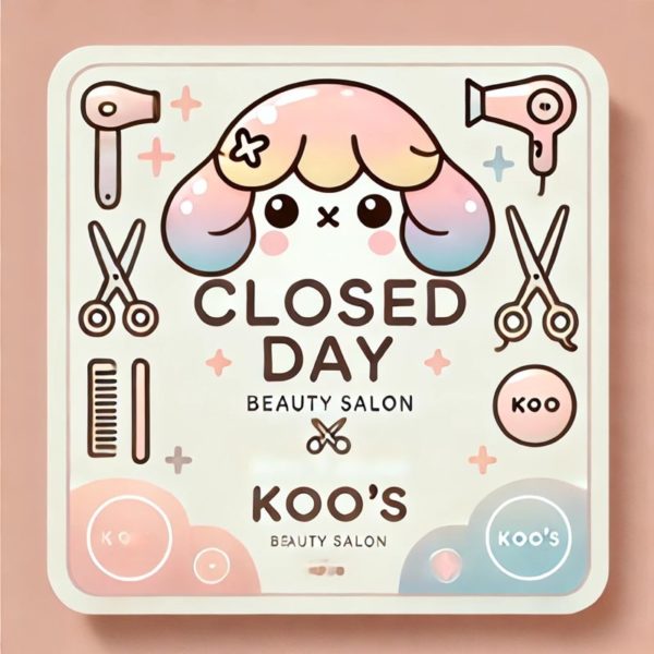 KOO'S久米川店定休日のお知らせ